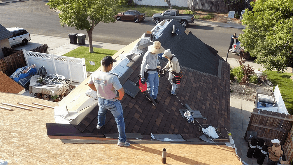 New-Gen crew installing shingles on a Central Valley home